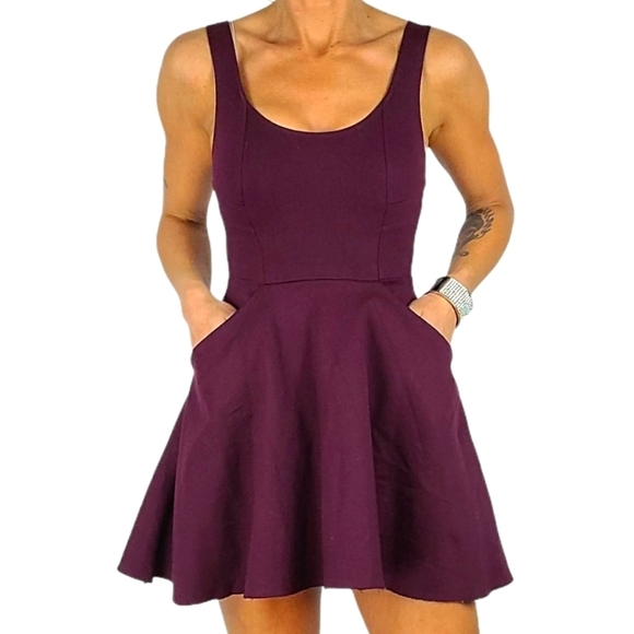 Kimchi Blue Circle Dress Size Small Purple Keyhole Back - Picture 1 of 5